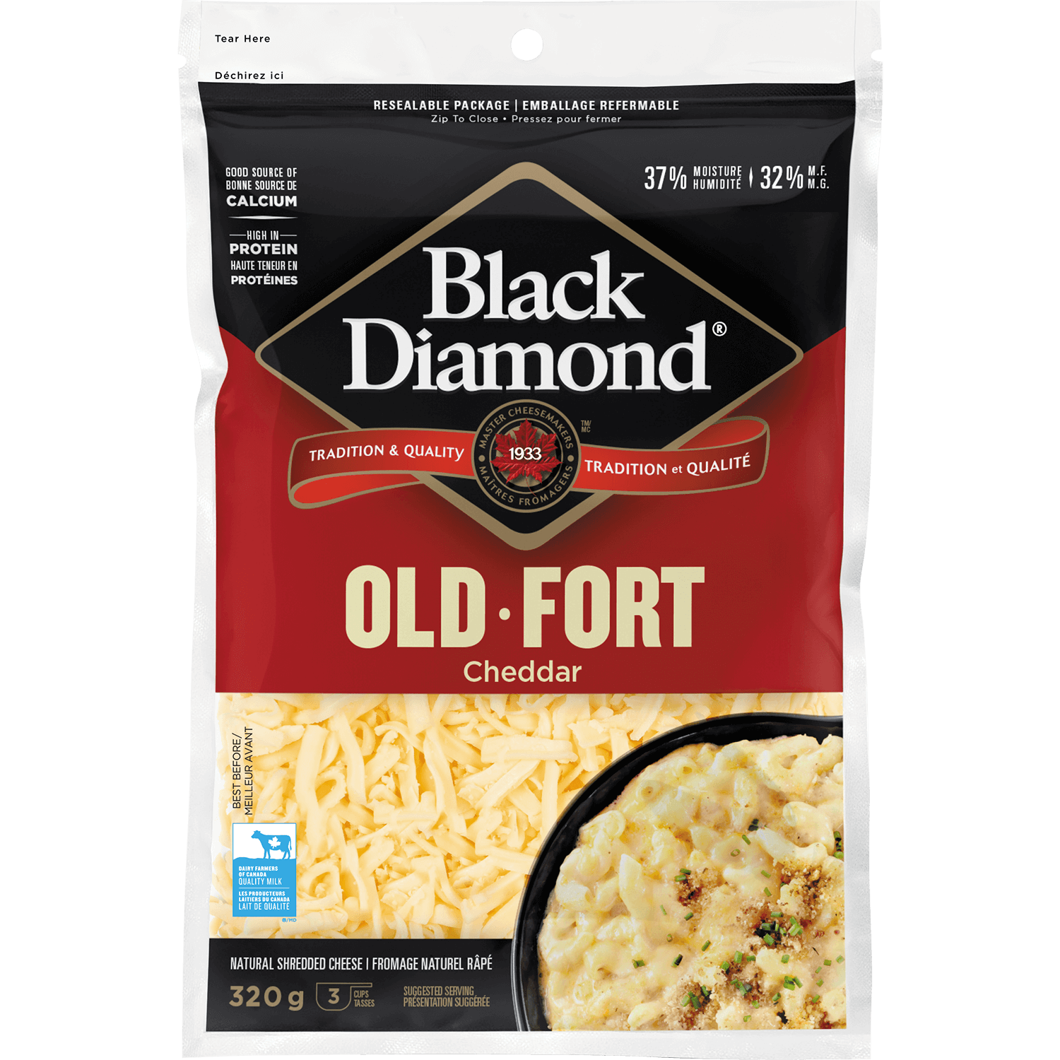 Fromage râpé cheddar fort blanc